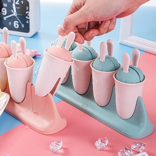 DIY ice Cream Mold 2 Set Rabbit Bunny Shape Ice Cream Mold Tray Summer Kitchen DIY Maker Tool