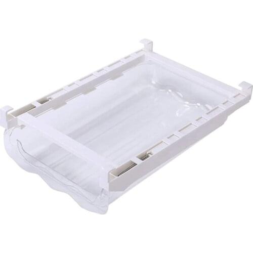 HOT-Adjustable Space Saver Drawer Refrigerator Egg Storage Box Food Container Holder