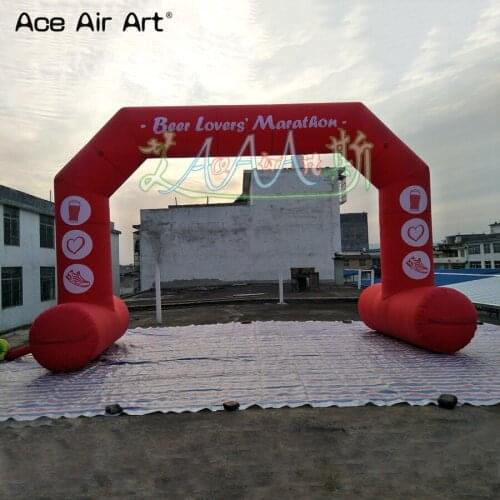 Customized Free stand 6 m W inflatable start finish line arch,red inflatable archway sport for marathon and advertising