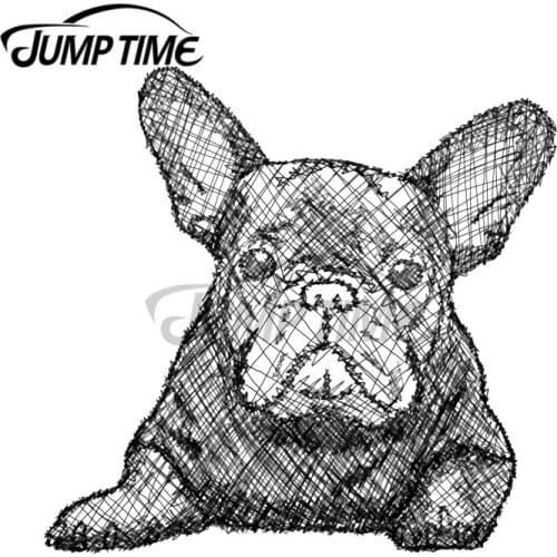 JumpTime 13 x 10.8cm French Bulldog Painting Graffiti Car Stickers Decoration Campervan Air Conditioner Sunscreen Decoration