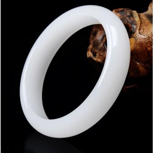 Chinese Natural Genuine White Jade Bracelet Hand-Carved Bangle Fashion Charm Jewellery Accessories Amulet Men Women Lucky Gifts