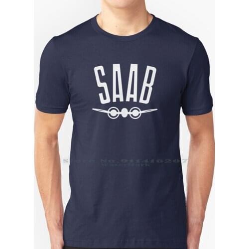 Saab - 1949 Logo - Retro Vintage Swedish Car Manufacturer T Shirt 100% Pure Cotton Saab Svenska Aeroplan Ab Retro Logo Motoring