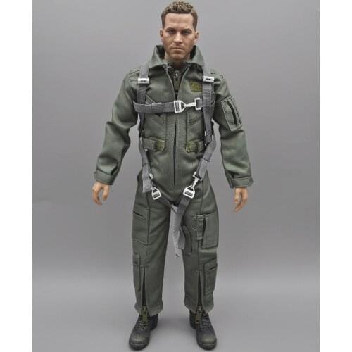 In Stock Scale 1/6 American Air Force Pilot Army Green One Piece Combat Chest Hanging Component Model For Collection