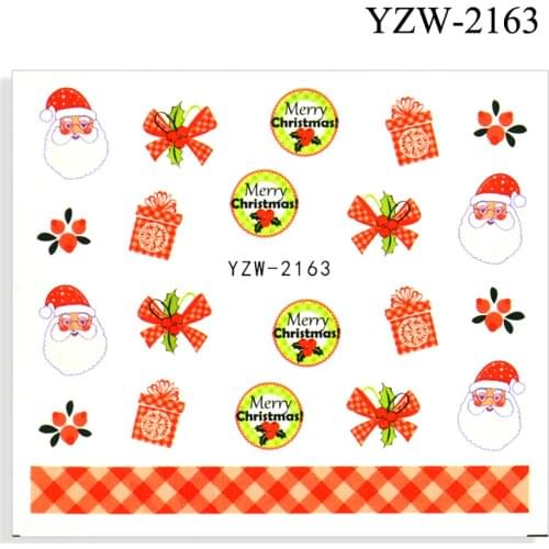 Nails Decals Leaf Nail Art Sticker Decoration Festival Water Stickers For Nails Santa Leaves Trees Christmas Nail Stickers