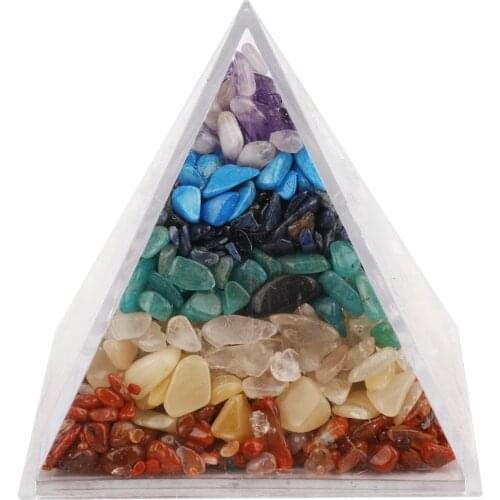 1pcs Natural 7 Colors Chakra Pyramid Stones Crystal Quartz Acrylic Divination Home Decor