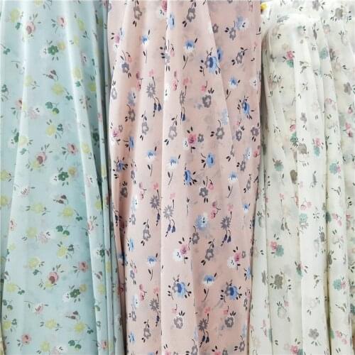 New Printed Flower Chiffon Lovely Fabric Dress shirt skirt and trousers fabric