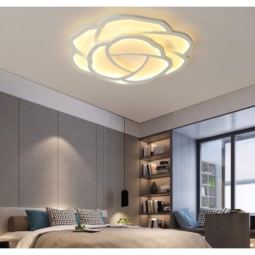New Modern LED Ceiling Lights With Remote Control for Bedroom Living Room Kitchen Chandeliers Luminaires petal Lightings 96-240v
