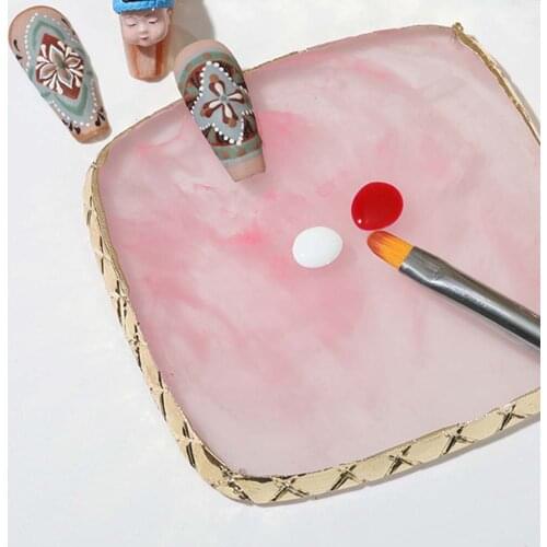 Foundation Mixing Make Up Tool Natural Square Resin Agate Nail Art Palette Display Nail Art Palette Pallet Tool Mixing