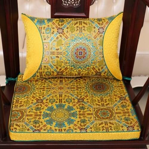 Thicken Luxury Chinese Mulberry Silk Chair Cushions Home Decor Chair Sofa Seat Cushion Lumbar Pillow High End Armchair Seat Pad