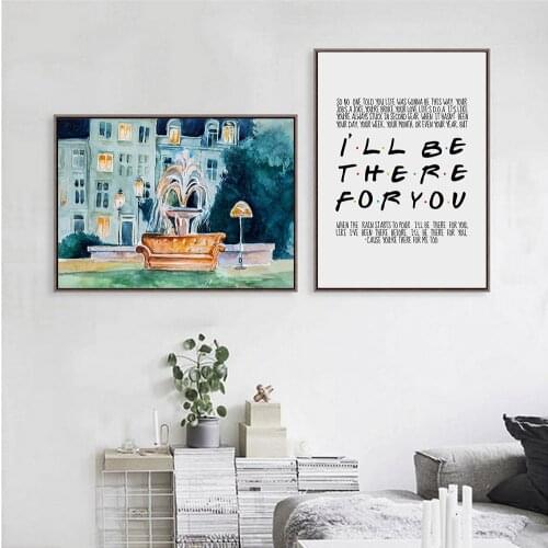 HD Fountain Poster Art Paintings I'll Be There For You Wall Prints Friends Tv Show Home Decor Pictures Canvas For Living Room