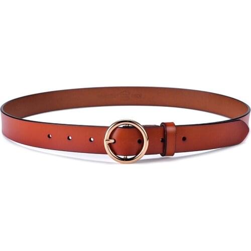 Casual brief Simple genuine leather belt For women 2021 Jeans Dress Belt Plain Tan black color BL325