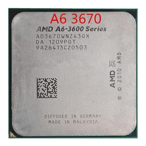 Free shipping AMD A6 3670k 2.7GHz 4MB 100W quad core CPU processor FM1 shipping free scrattered pieces A6-3670k APU a6 3670