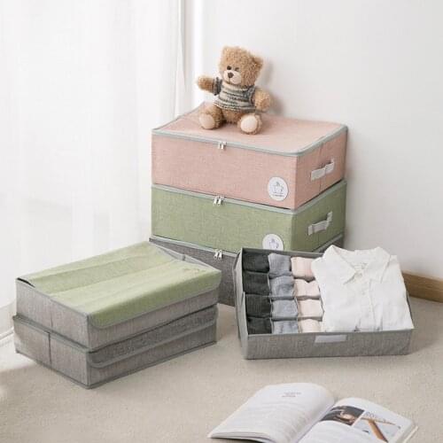 Foldable Storage Bags 12 Grid Storage Boxes Bra Underwear Lidded Closet Organizer for bedroom storages box