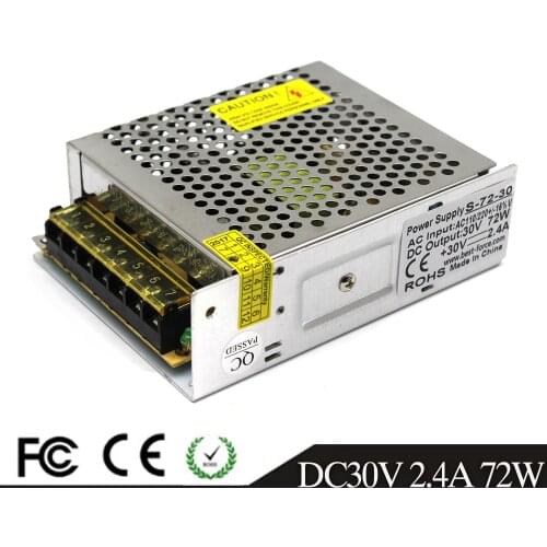 Universal 30V 2.4A 72W Regulated Switching Power Supply Driver Transformer 110V 220V AC TO DC30V SMPS for LED Light CNC CCTV