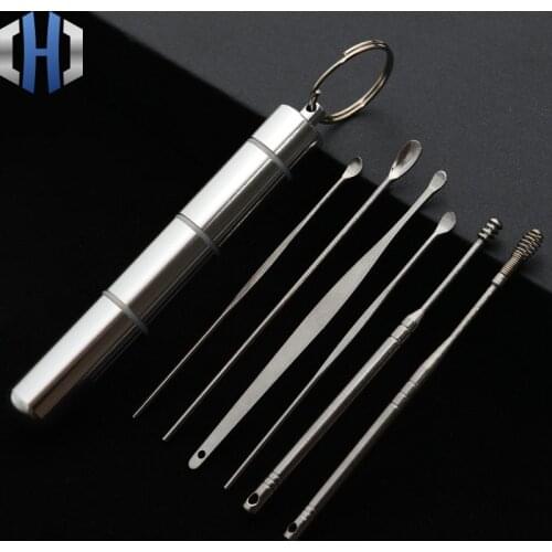 Ear Spoon Ear Artifacts Keychain Portable Vintage Stainless Steel Earrings Deaf Earrings Tool