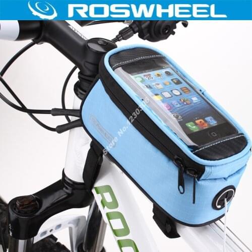 ROSWHEEL 1/1.5L Cycling Bike Bicycle Frame Front Tube Phone Bag MTB Bike Touch Screen Bag Mobile Phone Smartphone Bag Pouch