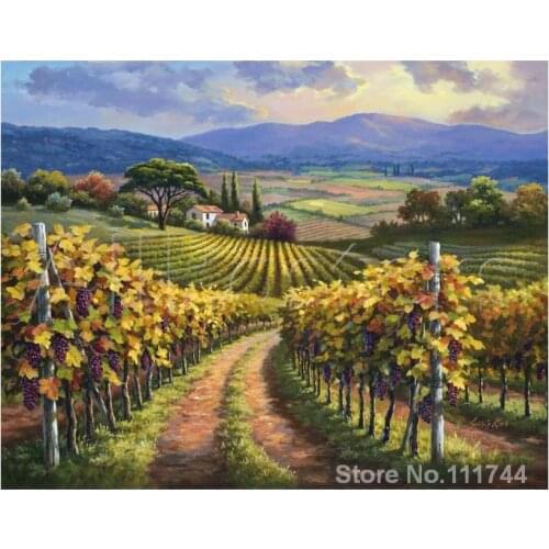 Vineyard Hill I painting of garden Landscapes art High quality Hand painted