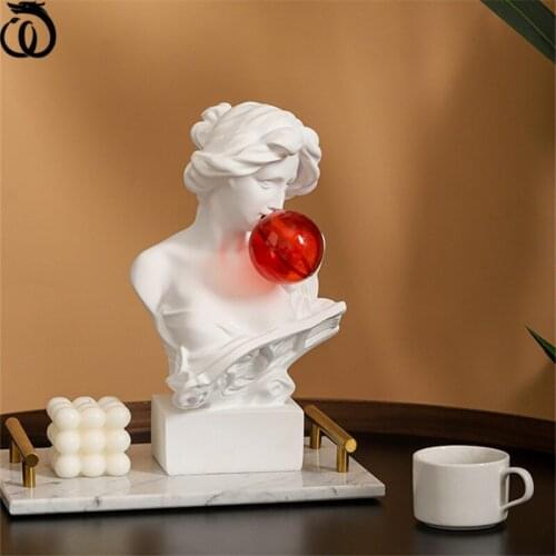 WU CHEN LONG Nordic Abstract David Giuliano Arts Sculpture Bubbles Apollo Piano Girl Statue Resin Craft Home Decoration R6692
