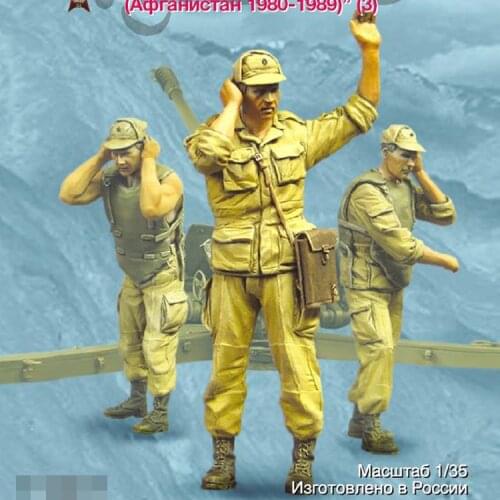 1/35 Soviet artillery, 3 figures, Resin Model Soldier GK, military themes, Unassembled and unpainted kit