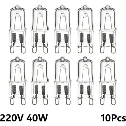 10pcs 40W G9 Halogen Light For Each Lamp Super Bright Wall Lamps Halogen Bulb Clear Glass 220V 2900K Warm White indoor lighting