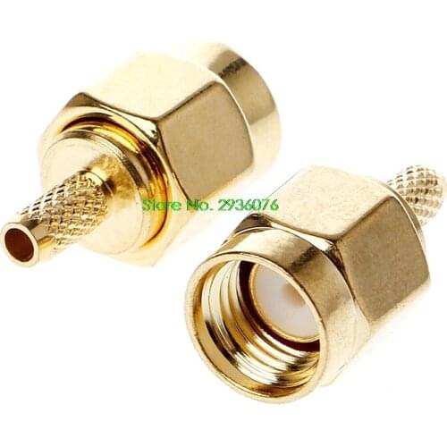 10 Pcs SMA Male Plug Crimp RG174 RG316 LMR100 Cable RF Connector Support