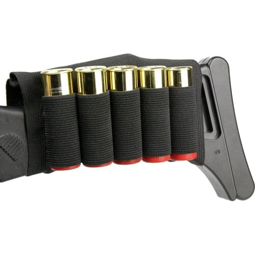 5 Round Shotgun Ammo Carrier Shell Holder 12/20 GA Military Bandolier Carrier Pouch Airsoft Rifle Hunting Shotgun Shell Holder