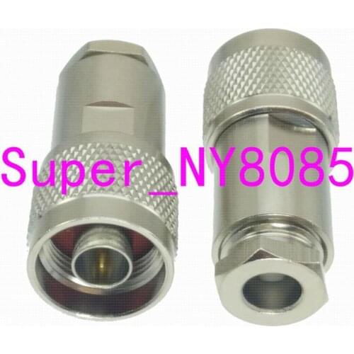5pcs Connector N male plug clamp RG5 RG6 5D-FB LMR300 cable straight