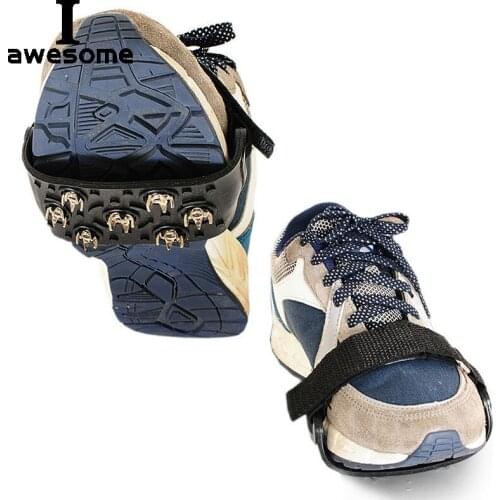 7 stude Ice Claw Gripper Outdoor Safety Anti-Skid Snow Ice Hiking Climbing Shoe Spikes Grips Crampons Cleats Overshoes Traction