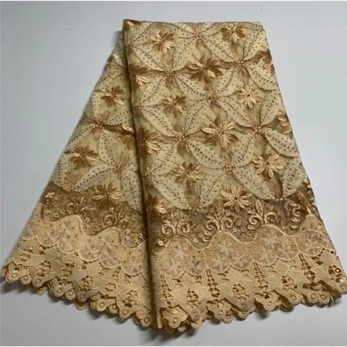 African Lace Fabric 2020 High Quality Nigerian Lace Fabric For Dress 5 Yards French Lace Fabric With Stones DFN200