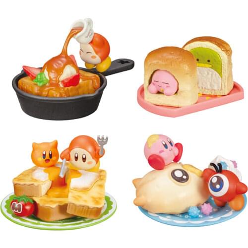Bandai Kirby Bakery Cafe Strawberry Sandwich Cream Bun Cheese Fondue Bread Blueberry Danish Action Figure Blind Boxes