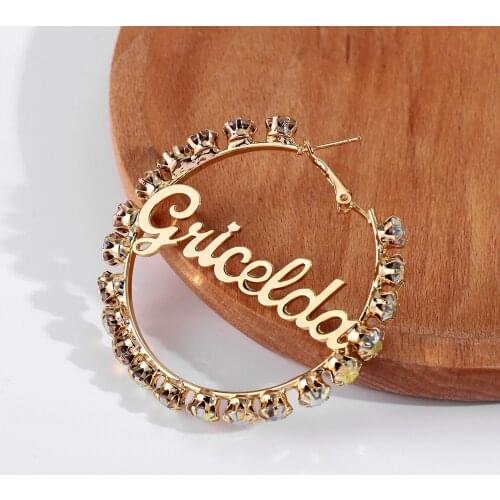 Big Earrings Customized Zircon Earrings With Stone Stainless Steel Diamond Hoop Earrings For Women Gift 2021 Jewelry