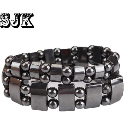 Natural Stone Hematite Treatment Bracelet Beaded Elastic Charms Yoga Bracelets & Bangles For Women Men Fashion Jewelry