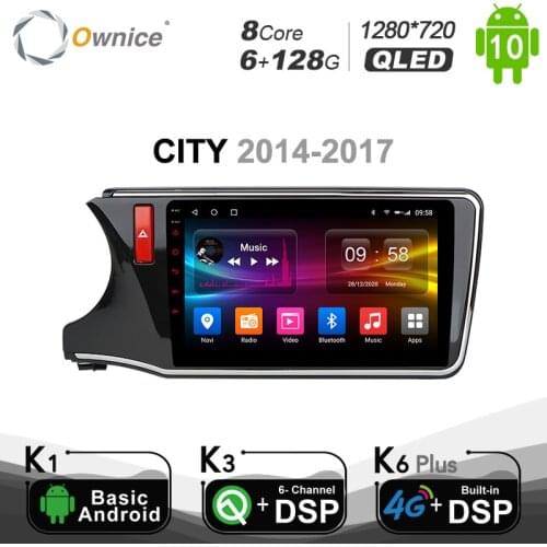 Carplay PX6 1280*720 Android 10 Car Radio GPS Multimedia Player For Honda City 2014 2015 2016 2017 8 Core Navigation GPS 6G+128G