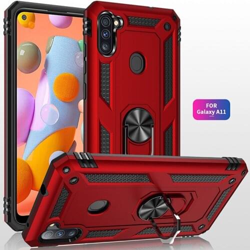 For Samsung Galaxy A11 Shockproof Armor Rugged Military Protective Magnet Car Holder Ring Case Cover A 11