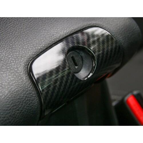 Carbon Fiber Black Car Front Driver Armrest Storage Box Key Lock Trim Sticker Car-covers For Jeep Wrangler 2011-2017