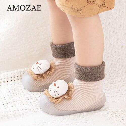Baby Footwear/Sock Shoe All Seasons Baby Boys Shoes For Girls Thick Cotton Animal Styles Cute Baby Floor Sock Anti-slip Shoes