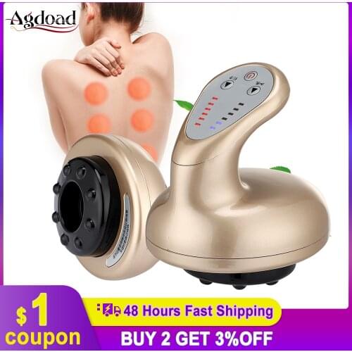 6 Gear Electric Cupping Massager Vacuum Suction Cups Negative Pressure Heating Physiotherapy Guasha Scraping Body Slimming