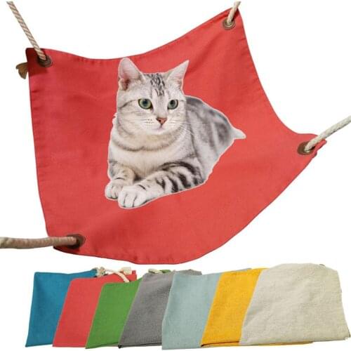 Cat Hammock Bed Pet Cat Comfortable Breathable Mat Cat Cage Hammock Hook Cat Sleeping Hanging Beds Chair Hamster Hammock Swing