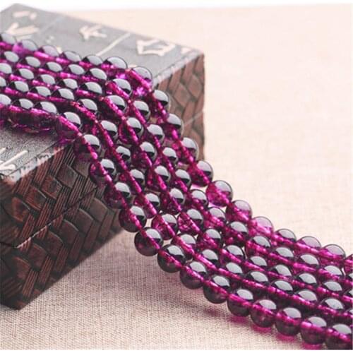 Grade AA Natural Clear Quartz Beads Rose Red Imitation Rhodolite Garnet 6mm-12mm Smooth Polished Round 15 Inch Strand BJ18