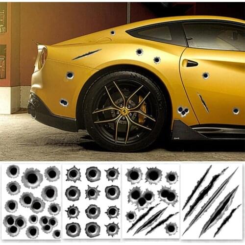 Cool Funny Bullets Hole Pattern Car Motorcycle Helmet Bike DIY Sticker Decal
