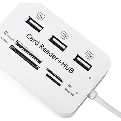 Etmakit All In One USB 2.0 Hub 3 Ports With USB Card Reader Hub 2.0 480Mbps Combo For MS/M2/SD/MMC/TF For PC Laptop NK-Shopping
