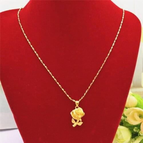 FASHION CLASSIC 14K GOLD NECKLACE FOR WOMENS WEDDING ANNIVERSARY JEWELRY DELICATE LOTUS PENDANT NECKLACES JEWELRY GIFTS FEMALE