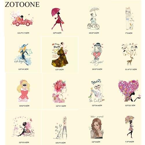 ZOOTONE Flower Girl A-level Washable Appliqued Iron on Patches for Clothing Hippie Pride Heat Transfers for Clothes