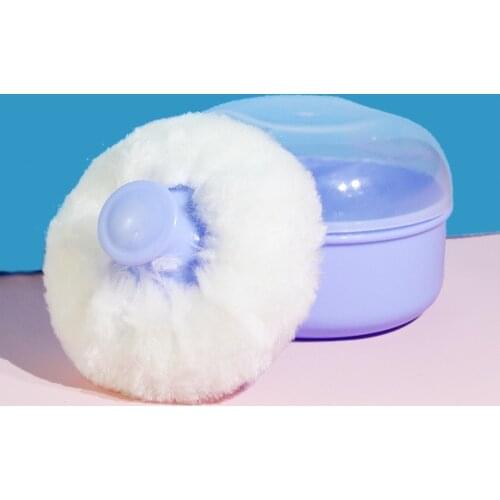 Portable Infant Baby Kids Powder Puff with Storage Box - Random Color