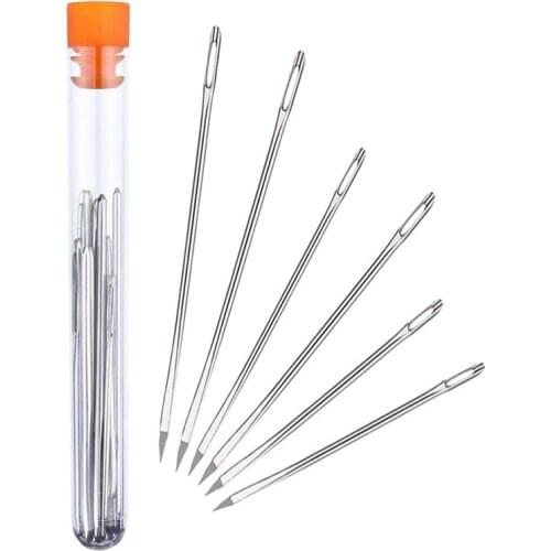 Professional Large-Eye Leather Stitching Sewwing Needle with 3 Different Sizes for Leather Projects with Storage Container
