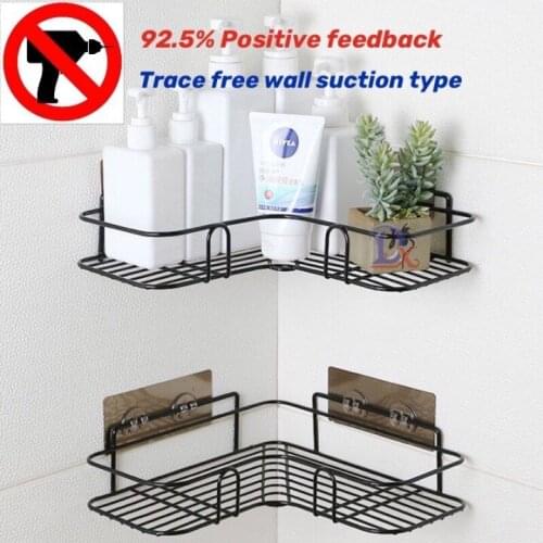 Punch Free Adhesive Wall Mounts Storage Rack for Kitchen Toilet Bathroom Shelf Shower Shampoo Soap Organizer Triangle Cosmetic