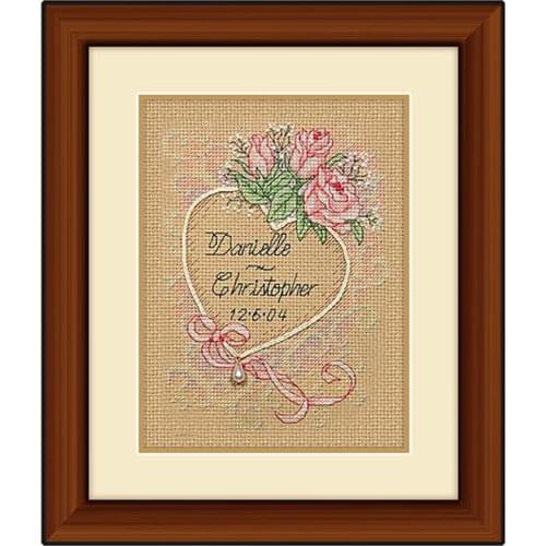DIY T069 English letter handmade embroidery stitch kits pink roses