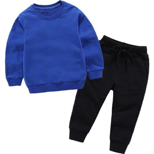 Spring autumn sweater suit long sleeve sweater+pants sport set baby boy clothes casual baby Solid color clothing