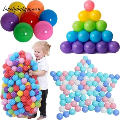 50-200pcs Colors Baby Plastic Balls Water Pool Ocean Wave Ball Kids Swim Pit With Basketball Hoop Play House Outdoors Tents Toy