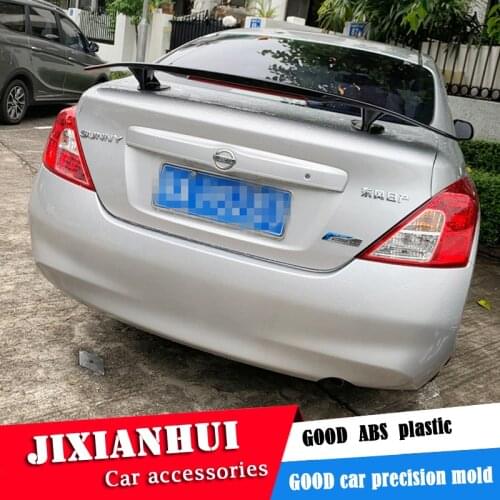 For Sunny Spoiler 20011-2019 Nissan Versa TF High Quality Spoiler ABS Material Car Rear Wing Primer Color Rear Spoiler
